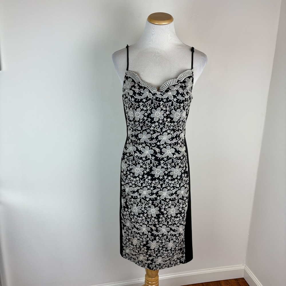 Anthropologie Eva Franco embroidered Midi Dress Black size 6